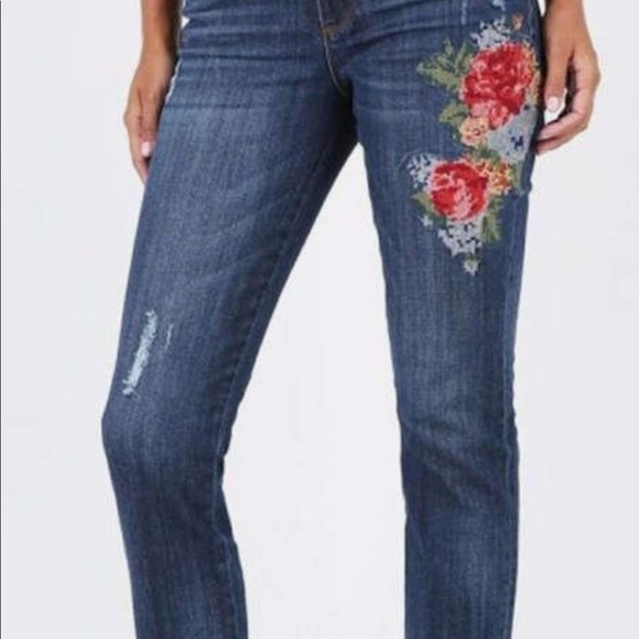 kut from the kloth embroidered jeans